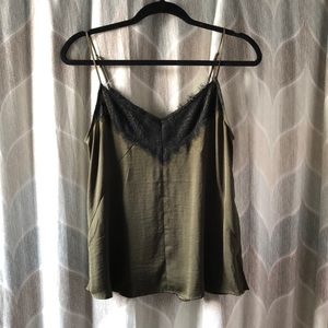 Express olive green silky tank